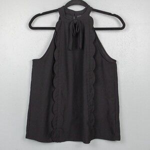 Victoria Beckham x Target black scalloped halter top-S